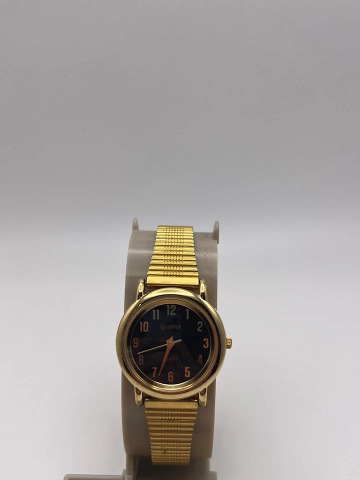 relojes mujer correa oro esfera negra acero inoxidable resistente al agua Foto 3 de 3