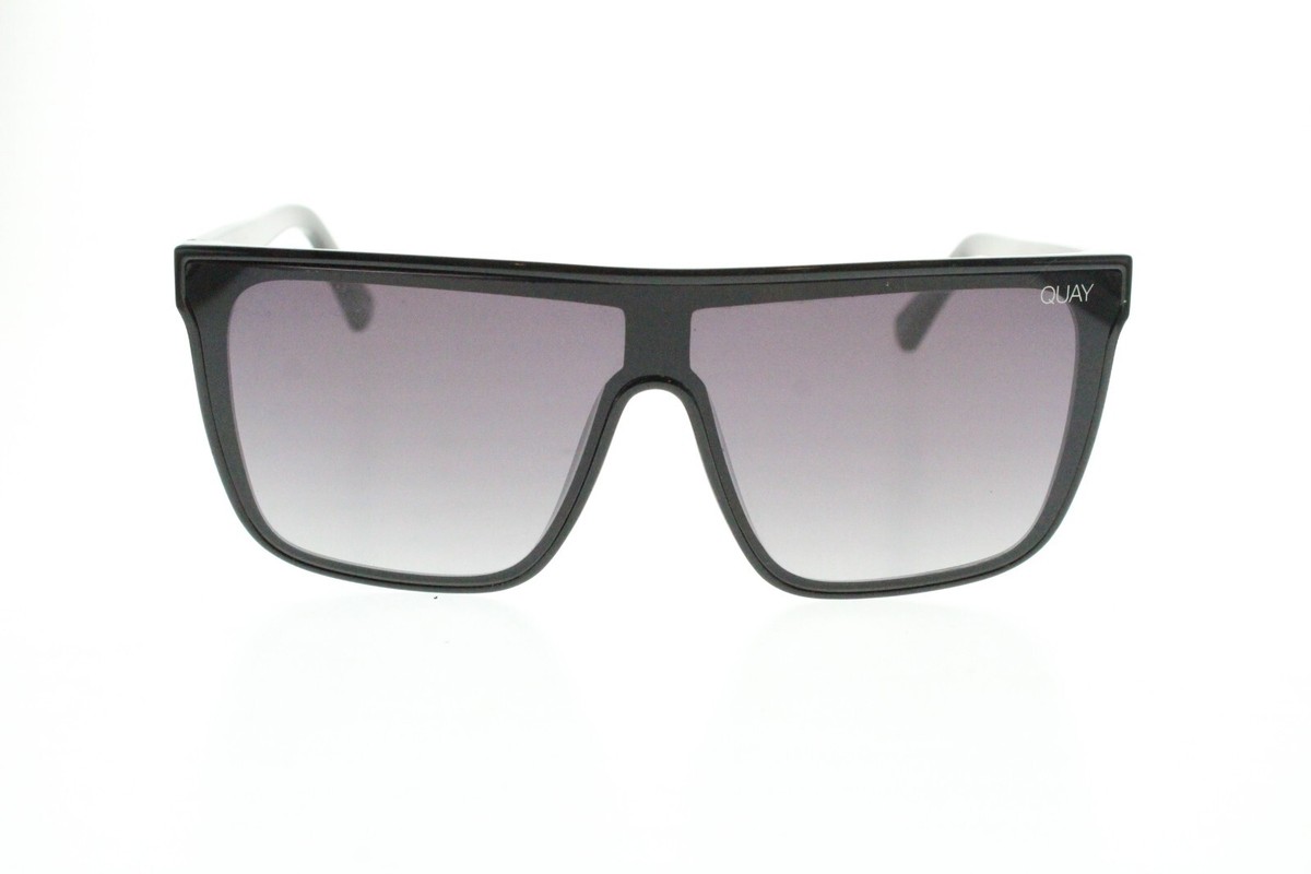 SUNGLASSES QUAY NIGHTFALL 1212 SHINY BLACK SILVER SHIELD  display picture 2