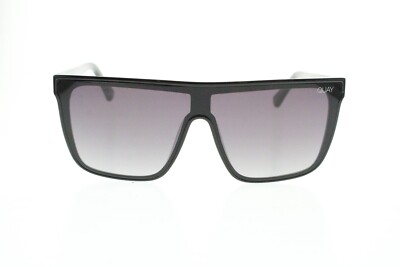 SUNGLASSES QUAY NIGHTFALL 1212 SHINY BLACK SILVER SHIELD LENS