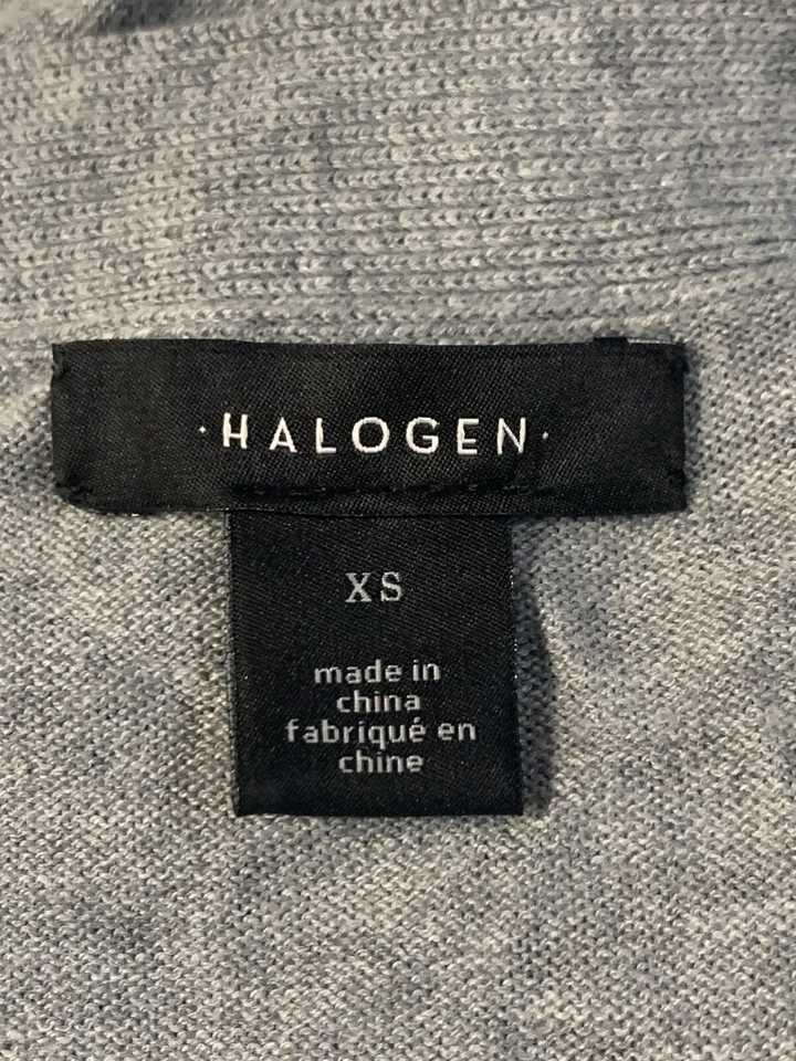 Halogen Nordstrom Women XS Gray V Neck Knit Cardigan Sweater Stretch Button Down - Image 3 of 4