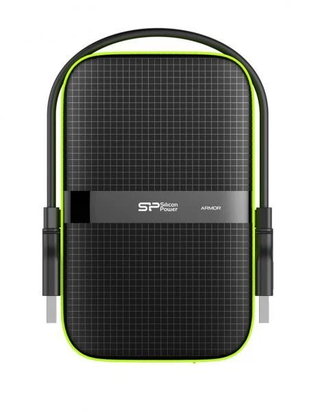 4TB Silicon Power Armor A60 Shockproof Portable Hard Drive USB3.0 - Black/Green - Image 2 of 2