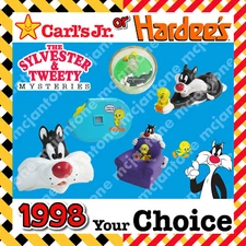Carl's Jr. Hardees 1998 SYLVESTER TWEETY MYSTERIES Looney Tunes YOUR Toy CHOICE