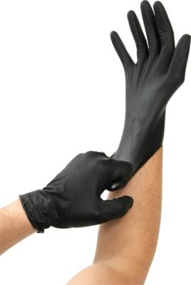 Kunzer Nitril-Einweghandschuhe schwarz GREASE BULLY Gr M (100 Stück) GREASEBULLY