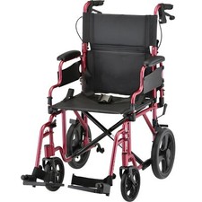NOVA Medical Products Lightweight Transport Chair with 12" Rear Wheels,...