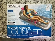 Poolmaster 85660 French Classic Lounge Classic Chair  Blue New Sealed Box 2019