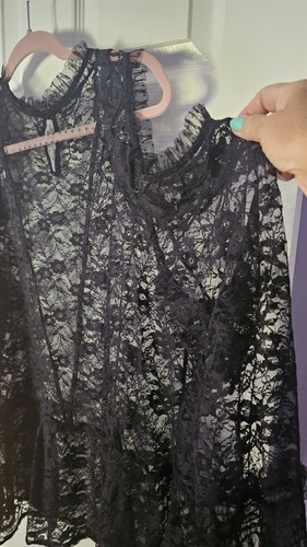 Simply Be Black LACE Cold Shoulder Blouse SIZE 18/20 Gorgeous - Picture 7 of 11