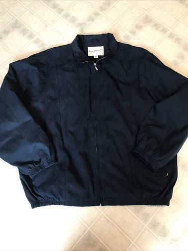 Norm Thompson Men's XL regular Full Zip Collar Rain Jacket Navy Blue Outerwear