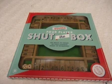 PROFESSOR PUZZLE WOODEN 4 PLAYER SHUT THE BOX DICE GAME ^