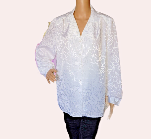 Vintage Rhapsody White Blouse  80s 90s  USA T40 - Picture 1 of 7