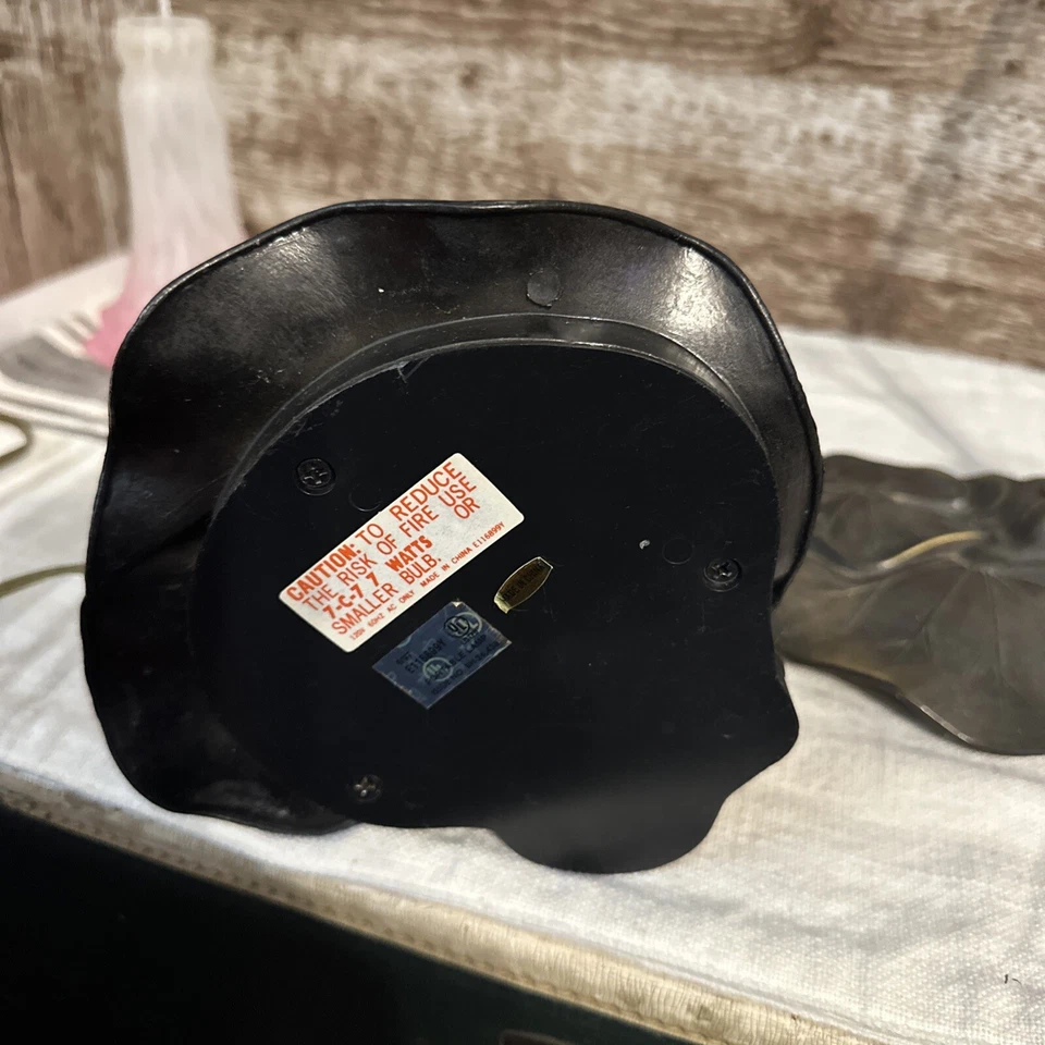 Conjunto de abajures de tulipa vintage Meyda Tiffany bronze 16" altura pescoço de ganso rosa e branco - Imagem 3 de 4