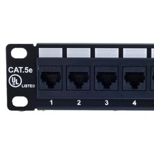 24 Port Cat5e Patch Panel UL 50u Microns Higher Gold Content Faster Speed