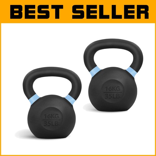 Solid Cast Iron Kettlebell Set: 35 lb Weight for Dynamic Exercises & Endurance