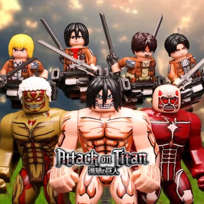 Attack on Titan LEGO Minifigures COMPLETE SET Eren Armin Mikasa, Levi  Ackerman
