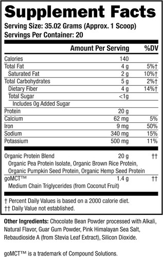 Twinlab SPORT Vegan Protein Powder, Chocolate, 24.7 Oz - 20 Servings (Pack of 2) - Picture 2 of 6