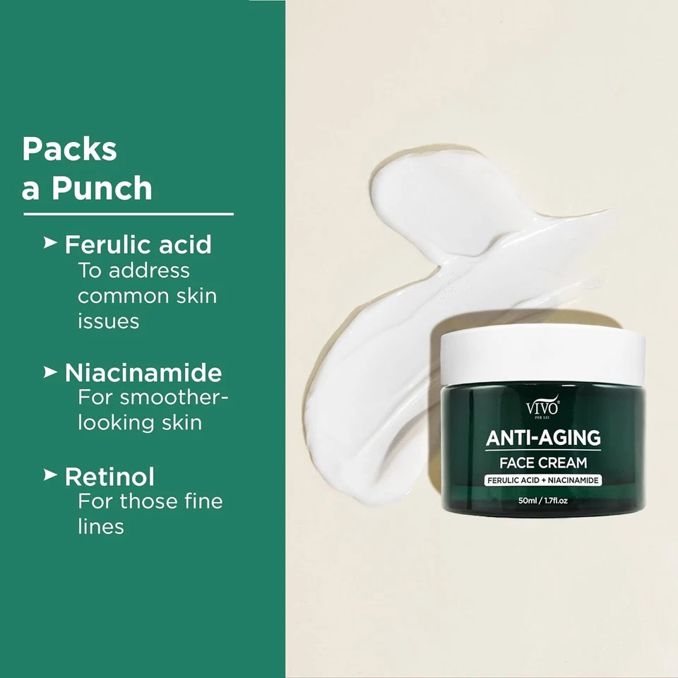 Crema facial hialurónica Vivo Per Lei con retinol y ácido ferúlico - 1,7 fl oz ⭐⭐⭐⭐⭐⭐ Foto 3 de 4