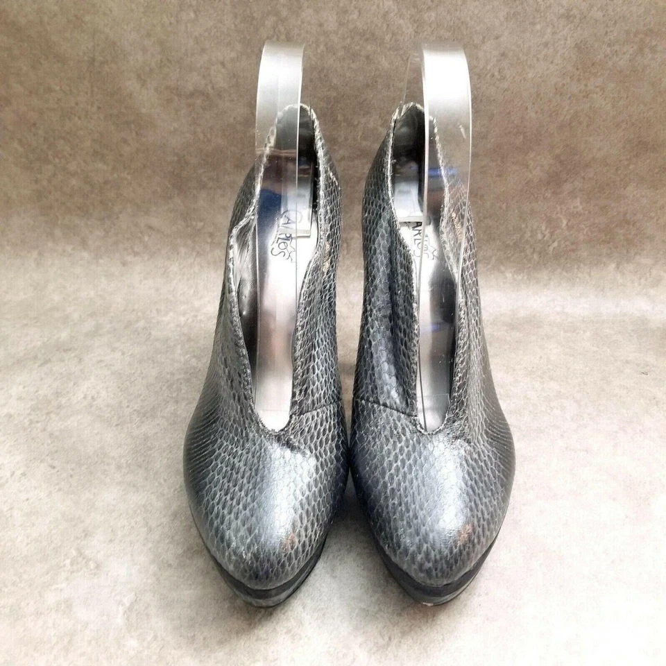 Zapatos de salón Carlos para mujer talla 9 gris sin cordones de 4,5" con plataforma de tacón Foto 2 de 4