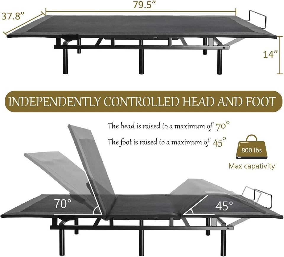 Sifurni Motorized Adjustable Bed Base/Twin XL Bed Frame with Wireless Remote - Image 4 of 4