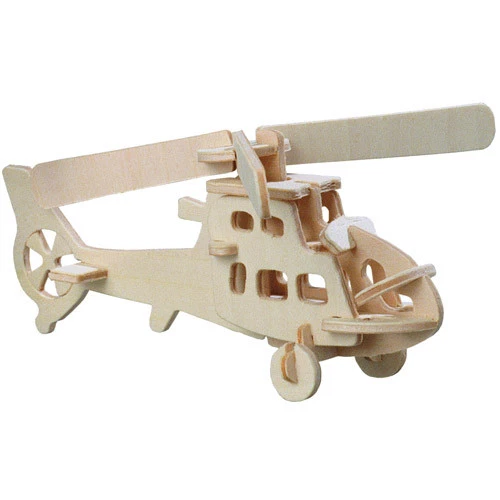 ETNA ILAWA Hubschrauber Holzbausatz Flugzeug Flieger Holz Steckpuzzle Holzpuzzle Kinder Bau