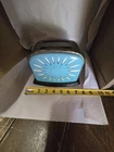 Vintage Wolverine Tin Toy Toaster Mid Century Blue Sunburst Starburst Litho