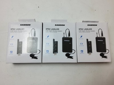 Lot of 3 Samson XPD2 Lavalier USB Digital Wireless System - Black