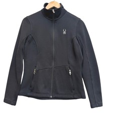 Spyder Full Zip Women's Jacket Athletic Lightweight Fitted Black Coat Medium