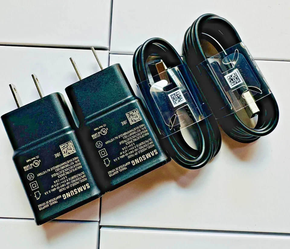 2x Samsung Fast Charger OEM USB-C Cable Galaxy S10 S9 Note10 Plus Original Black - Image 2 of 4