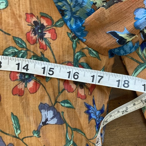 Aratta Silent Journey Open Front Top Sz XS Floral Sequin Tie Waist Pumpkin Artsy - Picture 9 of 10