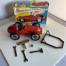 Schuco Grand Prix Racer #1070 Tinplate Wind-Up All Accessories and Key Mint
