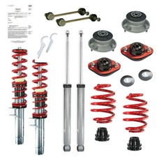 Sport Gewindefahrwerk Domlager Koppelstangen RedLine Set paßt für BMW 3er E46