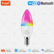 Tuya E14 Candle Lamp Smart Life App Control Smart Bulb WiFi Or Bluetooth RGB+CW