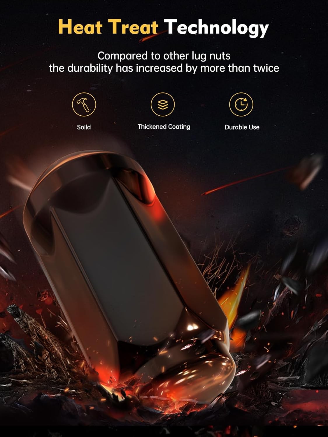 MIKKUPPA M14x1.5 Lug Nuts, Replacement for Chevy Silverado 24 PCS, Black 