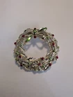 Vintage Costume Jewelry Christmas Wreath Brooch Pin signed Gerry’s