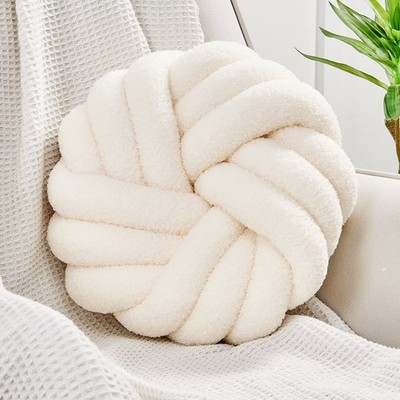 Knot Pillows, 14 Inch Decorative Throw Pillows Round Pillows Cushion, Soft Ha...