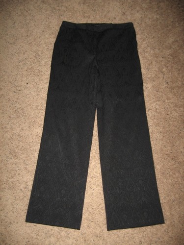 Norton McNaughton Stretch Pants Misses 8 Black on Black Paisley