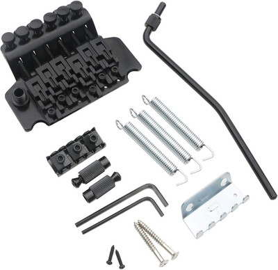 Black Electric Guitar Tremolo Bridge with Bar Double Strat Locking for Floyd Ros