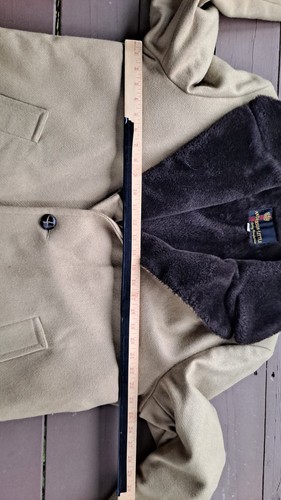 ANDERSON-LITTLE Vintage faux fur lined Long Wool Coat Overcoat Mens Size 44 - Picture 2 of 5