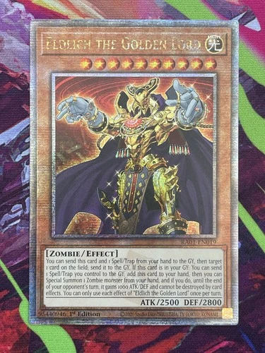 Yugioh Eldlich the Golden Lord RA01-EN019 Quarter Century Secret Rare NM