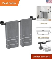 Towel Bar 24 Inch Modern Bathroom Stainless Steel Wall Mount Black