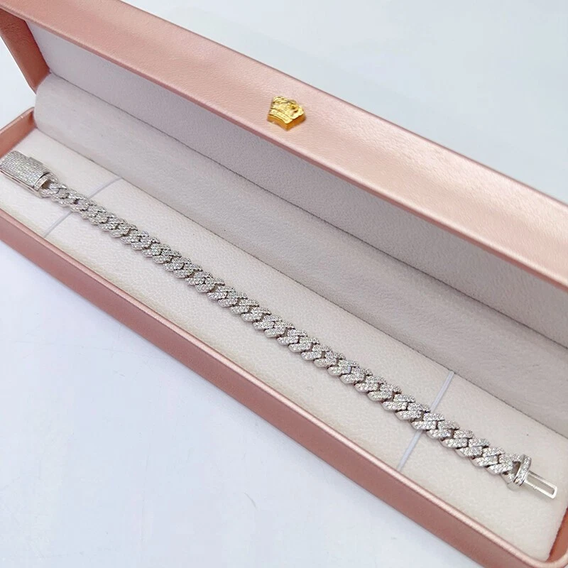 Новый 6,5 мм круглый огранки муассанит женщин теннис цепочка браслет 8 мм из чистого серебра - Изображение 3 из 4