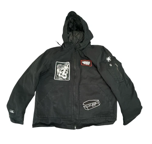 Lurking Class By Sketchy Tank Mens Small Black Skull Snake Hooded Jacket - product listing photo