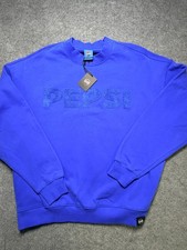 Pepsi Men’s Blue Logo Sweatshirt Crew Neck Embroidered Size XL BNWT