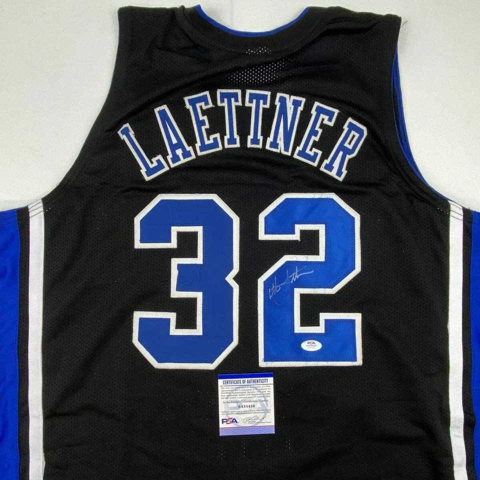 Autographed/Signed CHRISTIAN LAETTNER Duke The Shot Black Jersey PSA/DNA COA - Image 2 of 4