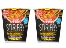 Cup Noodles Stir Fry Noodles in Sauce, Fiery Chicken 2 Pack, ⭐️⭐