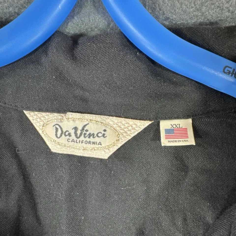 Vintage DaVinci California Short Mens 2XL XXL Black Button Up Retro Bowling - Image 3 of 4