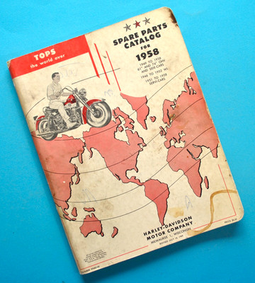 Original 1946-1958 Harley Spare Parts Catalog Manual Book U UL UH ULH E EL F FLH