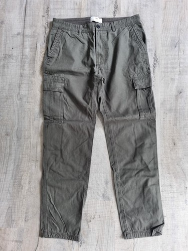 Mens M&S Cargo Trousers. 34" Waist 31" Leg. Khaki Green. VGC