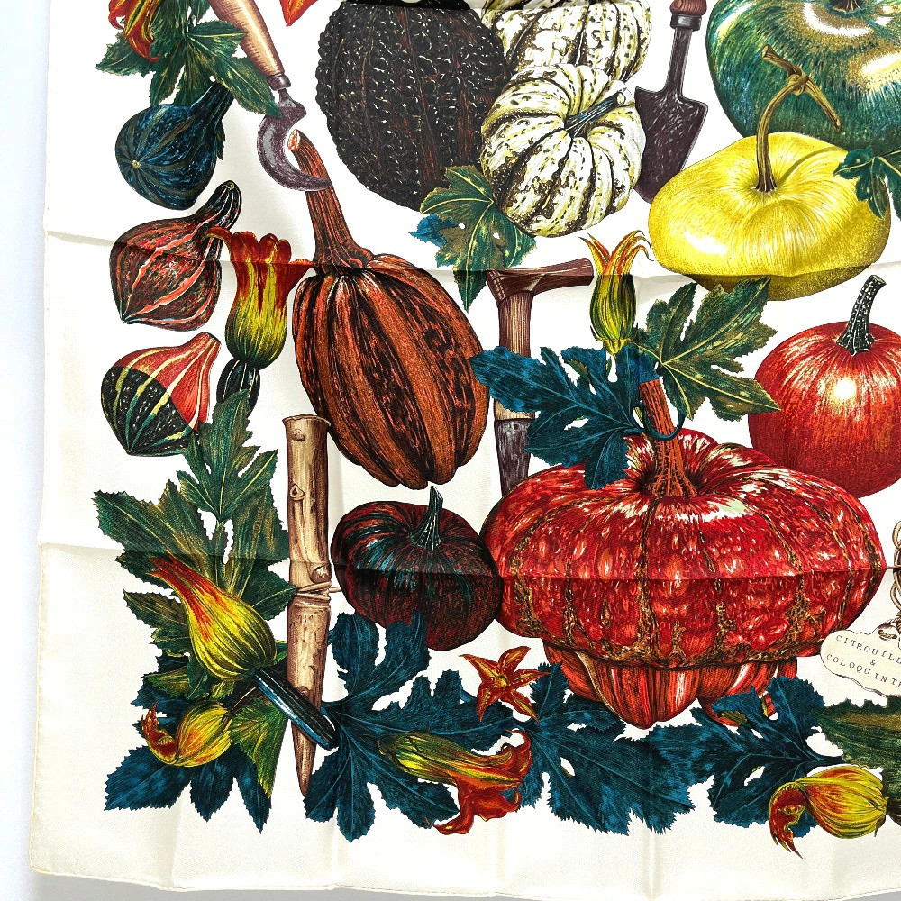 Hermes CITROUILLES＆COLOQU IN TES Pumpkin and colocinto Carre90 Scarf Silk r0_020 thumbnail 3