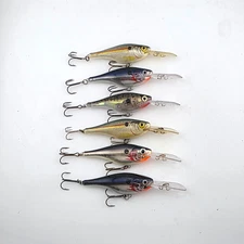 (6) Rapala Rattlin Suspending Shad Rap GRS-7 Crankbait Lures Lot of 6