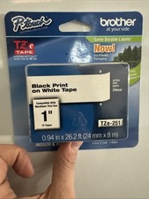 Brother Genuine P-Touch TZe-251 Label Tape - 24mm Black On White