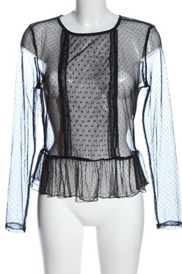 GLAMOROUS Transparenz-Bluse Damen Bluse Gr. DE 38 schwarz Party-Look